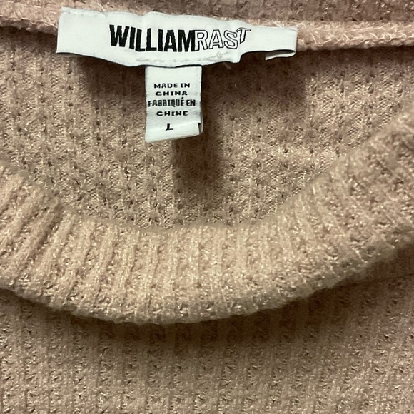 William Rast Elle Thermal Tied Turtleneck Top Peach Reign Sz L - Picture 6 of 7